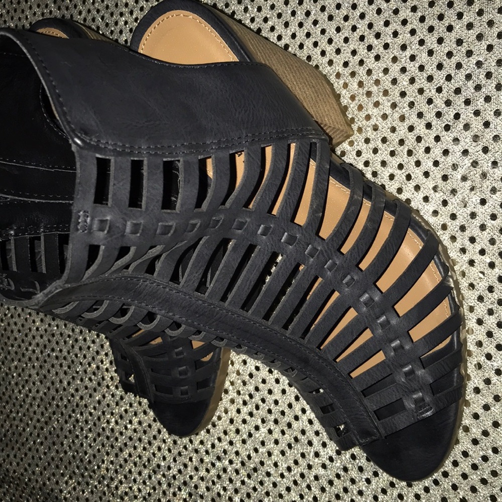 Rampage black open toe sandal booties